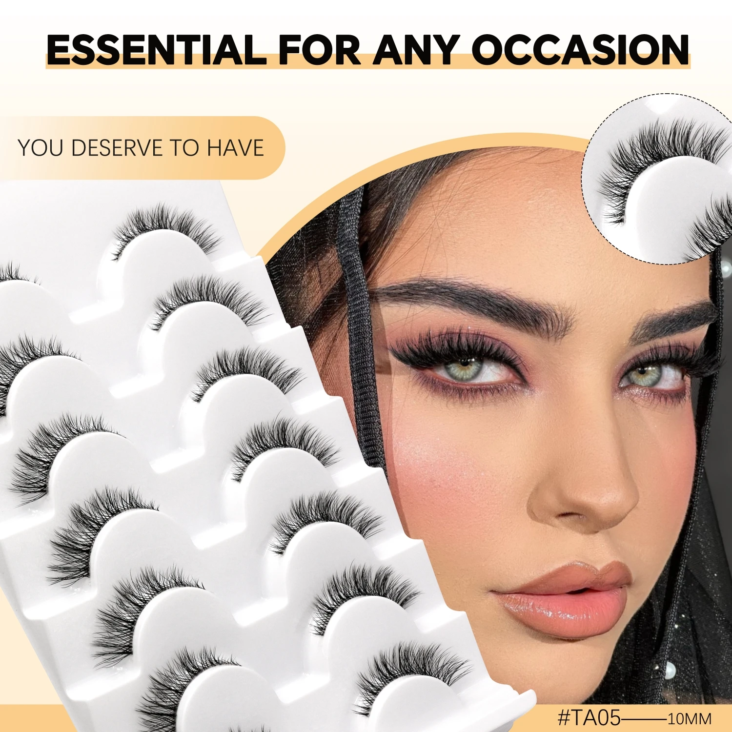 Veltrinay cils de renard cils vaporeux aspect naturel cils à bande claire moelleux Faux cils de vison bande faux cils naturels