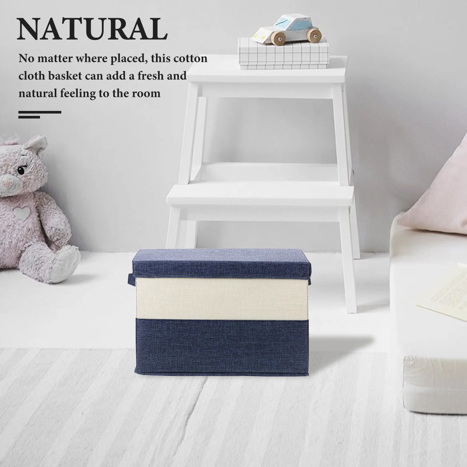 

Storage Basket Laundry Baskets Cotton Garment Bag Fabric Boxes with Lids Bead Clothing Containers Linen Foldable Clothes Baby
