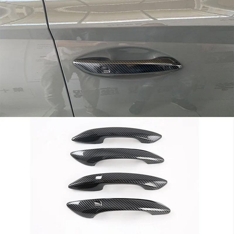 

for Hyundai Sonata 10 2021 4pcs ABS Carbon Fiber Pattern Outer Door Handles Cover Trim Sticker Pull Door Bowl Car Accessories