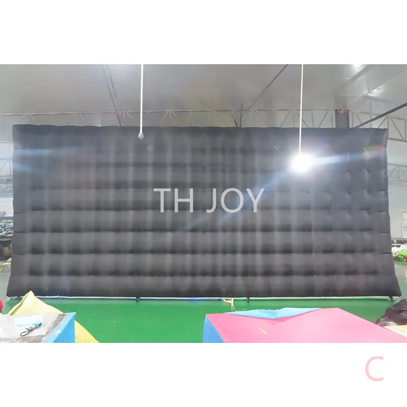 Navio aéreo rápido para porta, barraca inflável de cubo preto de 8x6m para boate de discoteca com luz LED