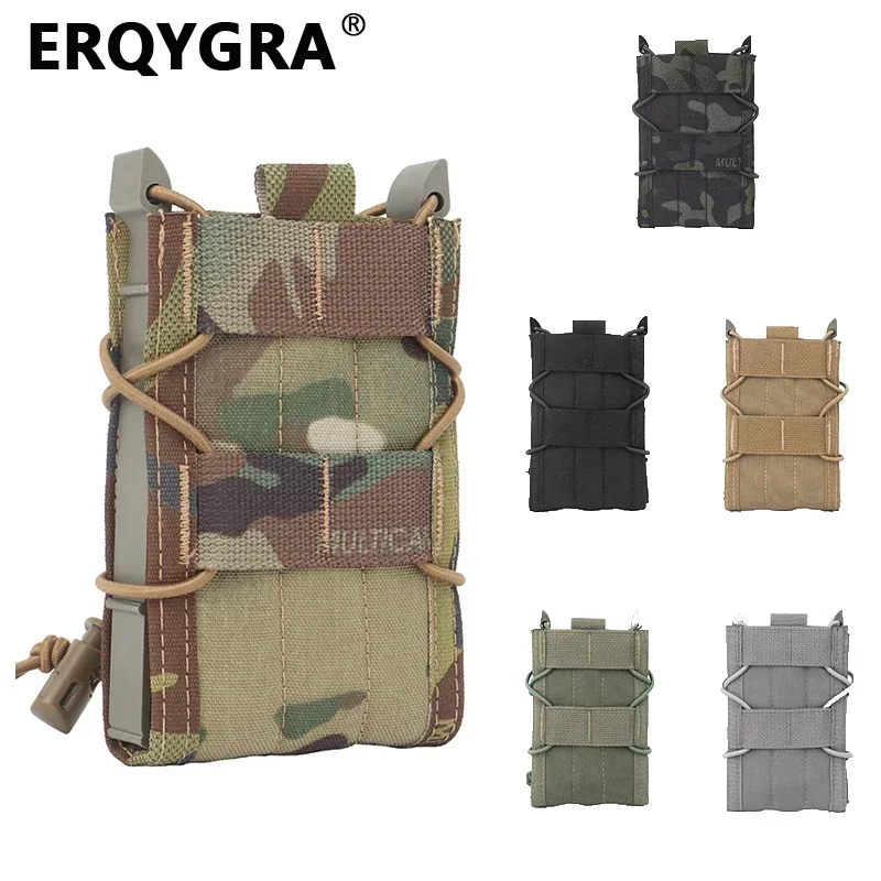 ERQYGRA Tactical Molle 5.56mm Tiger Type Single Magazine Pouch Mag System Accessories Waist Bag Sports Holster Hunting Paintball