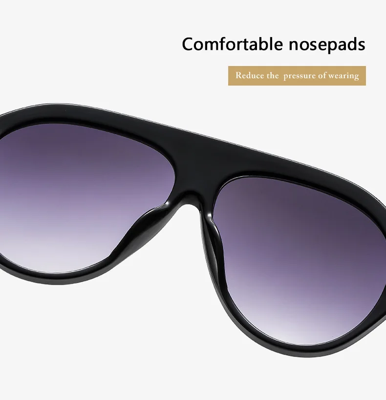 Piloten-Sonnenbrille mit großem Rahmen, Unisex, Übergröße, modische braune Sonnenbrille, Markendesign, Winterbrille – Detail 10