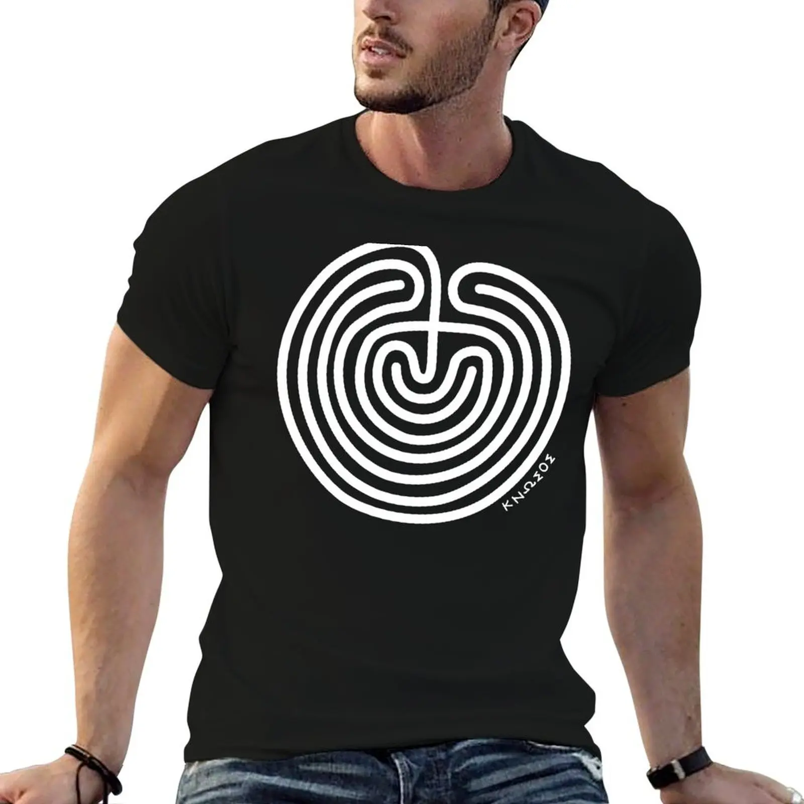 

Labyrinth from Knossos Tetradrachm Coin (Ancient Crete) T-Shirt man t shirt cotton t shirts for man graphic vintage T-Shirt