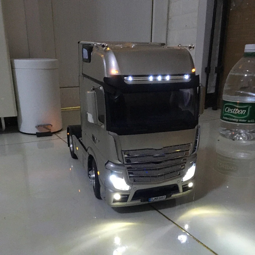 Metal Aluminum Alloy Front Head LED Decorative Light For 1/14 Tamiya RC Truck BenZ Actros  56348 1851 56335 DIY