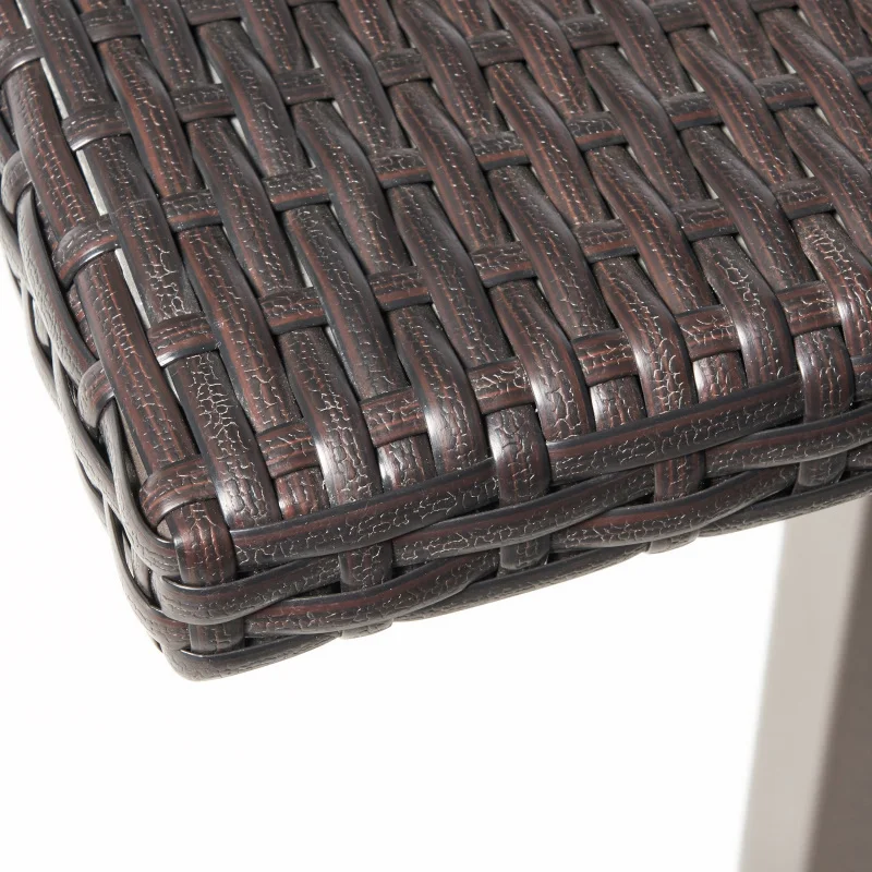 Rattan 26" Square Bar Table Hand Crafted Details  Multibrown Wicker Finish Assembly Required 26 In Deep 26  Wide 40 In High
