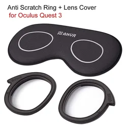 AMVR Anti Scratch Ring + Lens Cover for Oculus Quest 3 Lens Protection Frame VR Glass Protective Cap Dust Covers Accessories