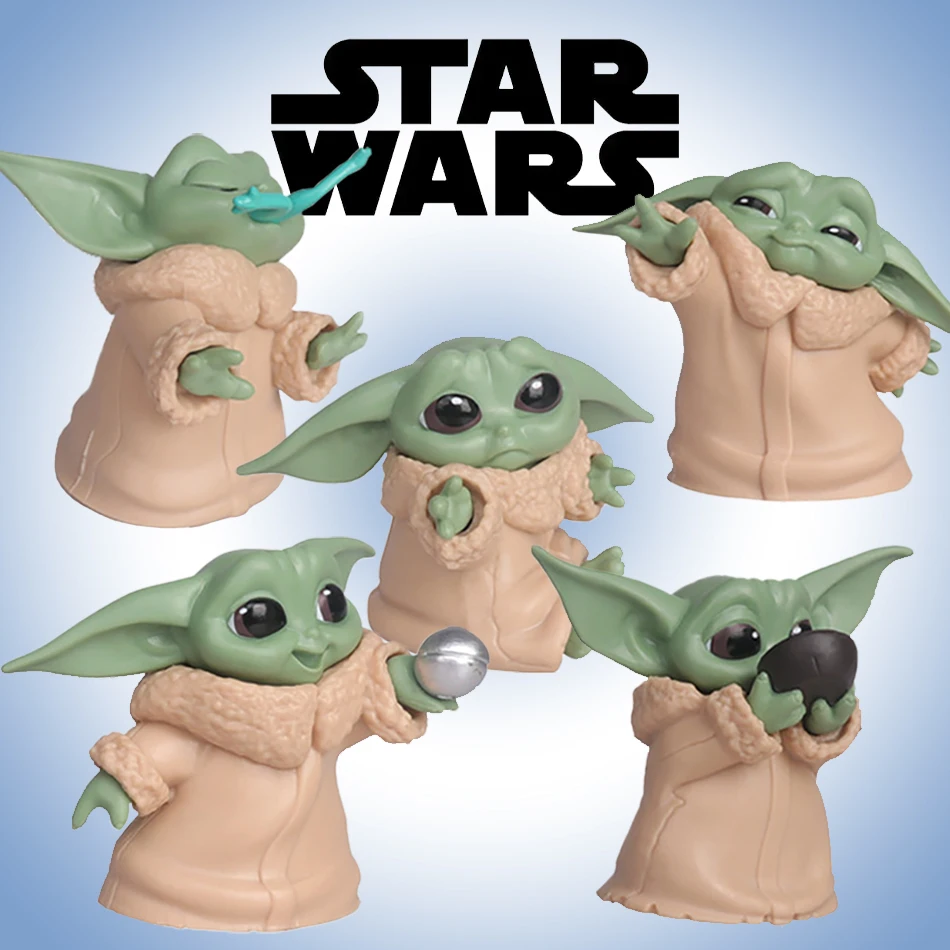 5Pcs/set Baby Yoda Grogu Mandalorian Action Figure Toys 5-8cm Yoda Baby Action Toys Star Wars Figuras Hot Kids Toys Xmas Gifts