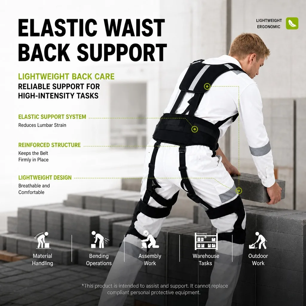 Labor Strain Reduction Back Assist Water Resistant Durable Waist Support Exoskeleton For Indoor/Outdoor Logistics Cargo Handling