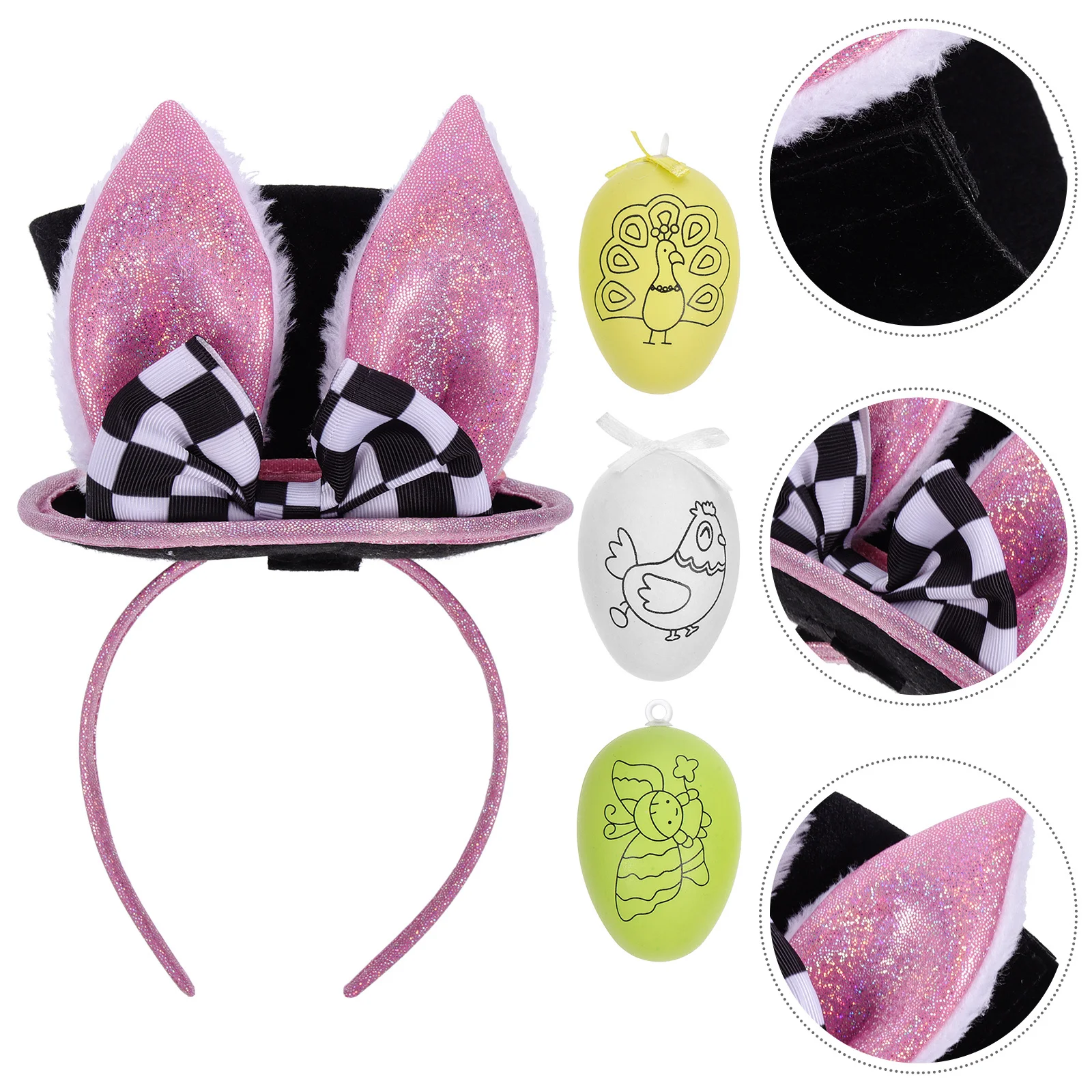 

1Set Rabbit Ears Headband Creative Bunny Design Hair Hoop for Easter Party Cosplay Costume Accessory Festive Prop