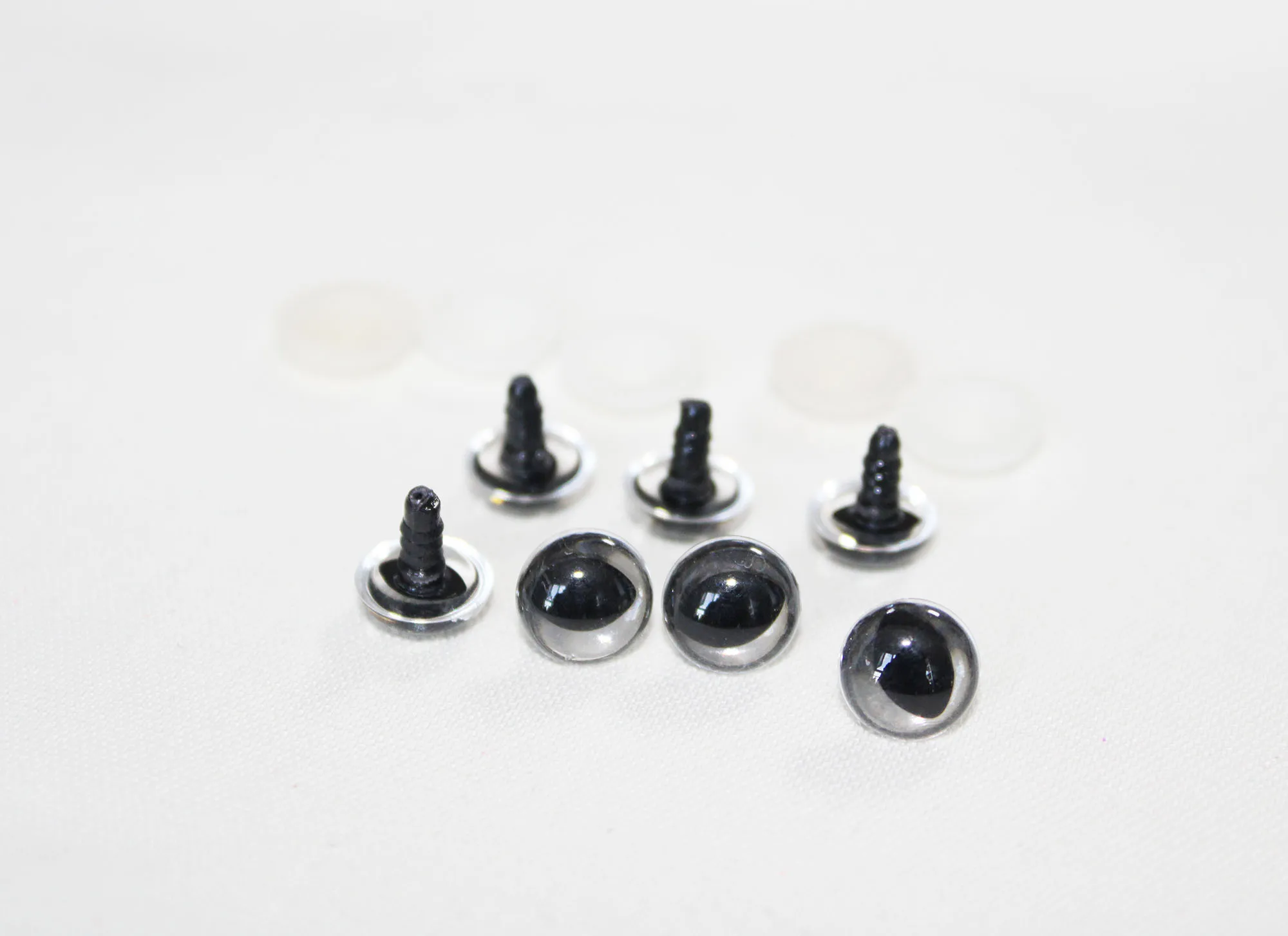 20 unids/lote 9mm-30mm juguete transparente de plástico ojos de gato ojos de seguridad con arandela para accesorios de muñecas diy-opción de tamaño