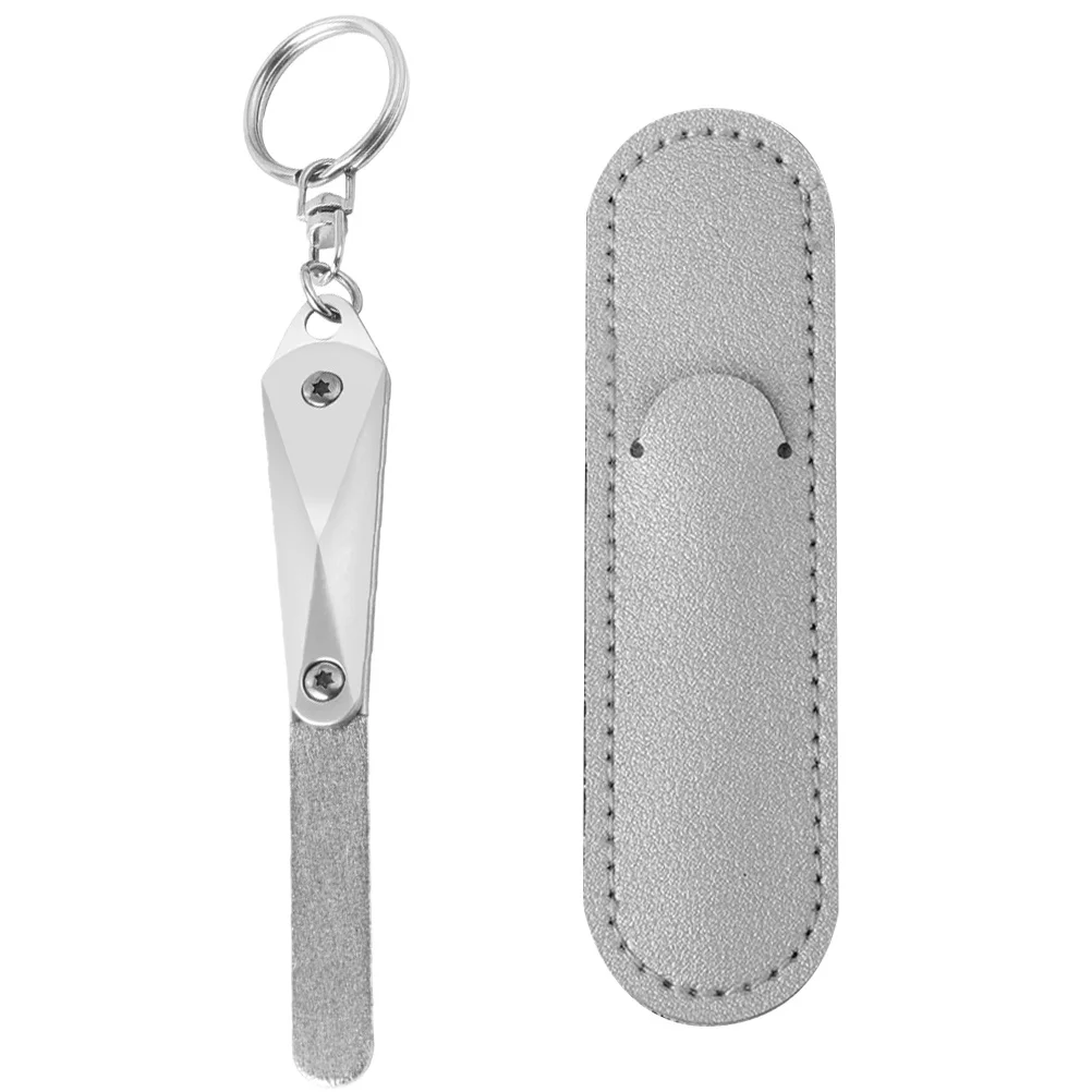 스테인리스 스틸 네일 파일 양면 금속 네일 트리머 보호 케이스 휴대용 매니큐어 페디큐어 살롱 도구