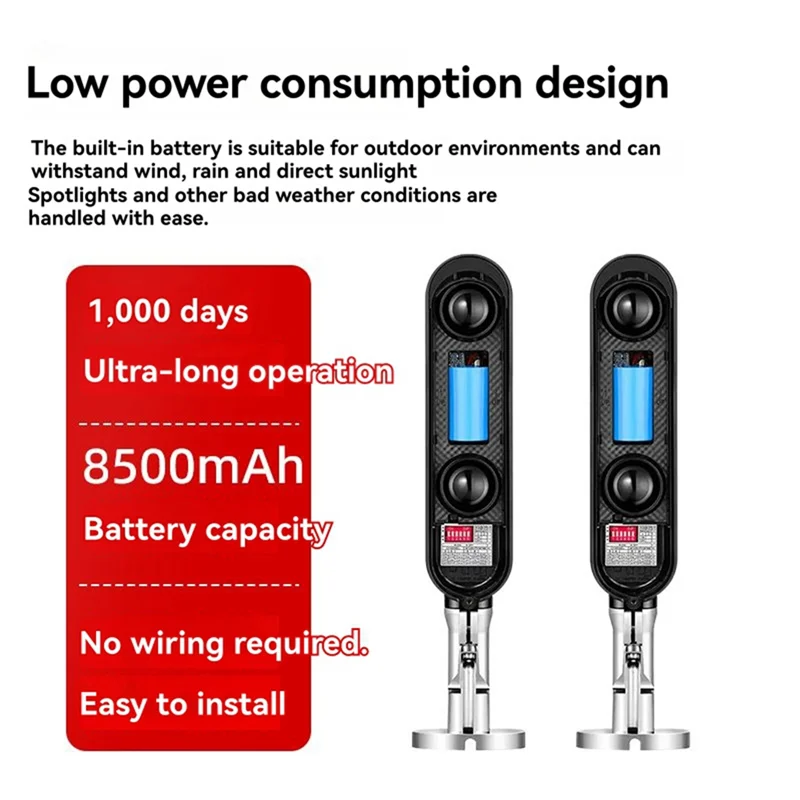 

A25P 2 Beams 60M Sensor Alarm 433Mhz Wireless Active Infrared Detector For Outdoor Park Home Security Alarm System