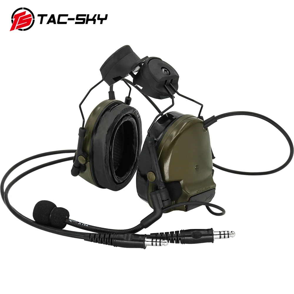 TS TAC-SKY COMTAC III Tactical Stand Headset Comtac Helmet Mount Silicone Earmuffs Military Walkie Talkie Tactical Headset