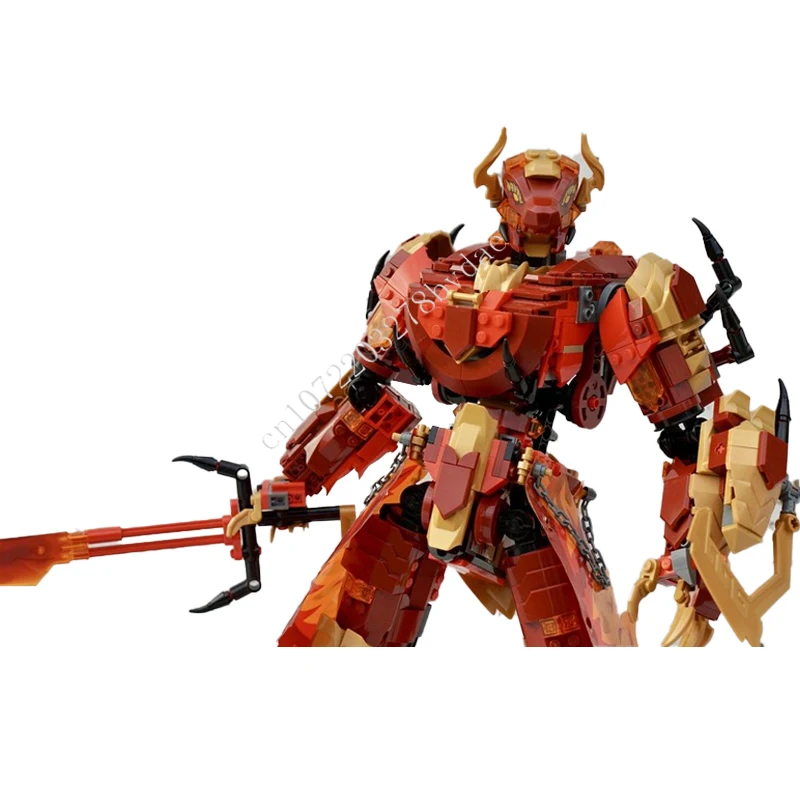 1343 Uds Dragon Kai Mech MOC vista de calle creativa modelo de bloques de construcción arquitectura DIY educación ensamblaje modelo juguetes regalos