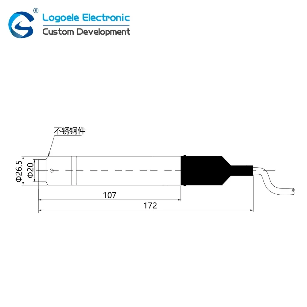 High Accuracy 24Volt Oil Tank Level Pressure Transmitter RS485 Liquid Fuel Level Sensor
