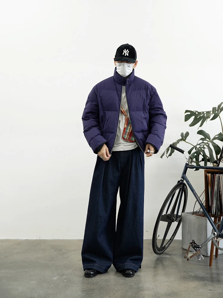 

Supertofu Double-Sided Wearable 90 White Du down Puffer Jaet Harlington Stand Collar Warmth Youth Faion Polyester Fabric