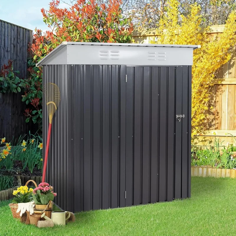 

5 x 3 x 6 FT Outdoor Storage Shed Clearance with Lockable Door Metal Garden Shed Steel Anti-Corrosion Storage House