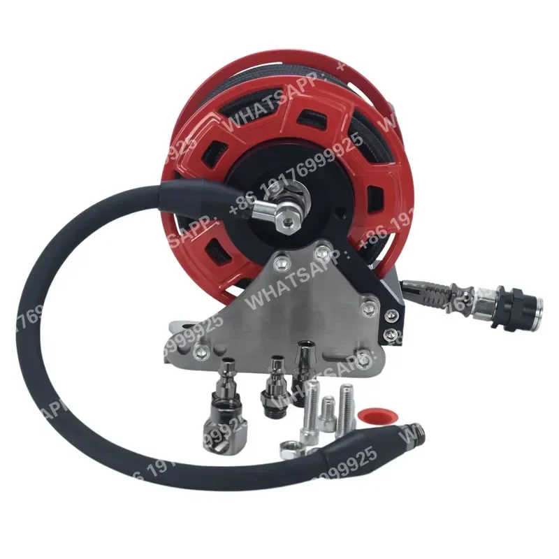 Durable All-Terrain Air Drum Inflator Tool Manual Crank 220 psi Max Pressure Built Last Rugged Construction 7m/12m Hose Reel