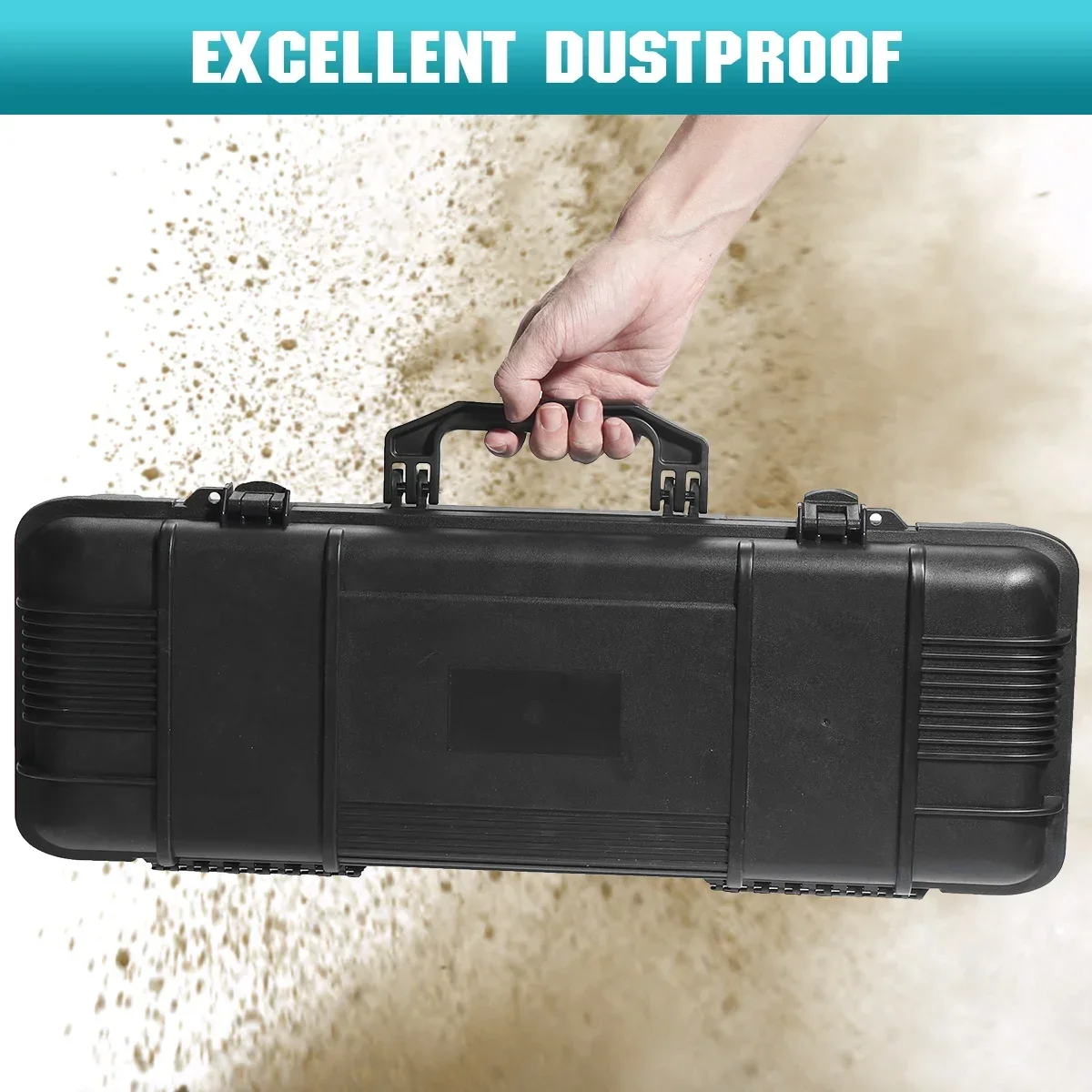 Black Hard Shell PP Carrying Case 6 Sizes Portable Waterproof Impactproof Shockproof Tool Holder Sponge Box