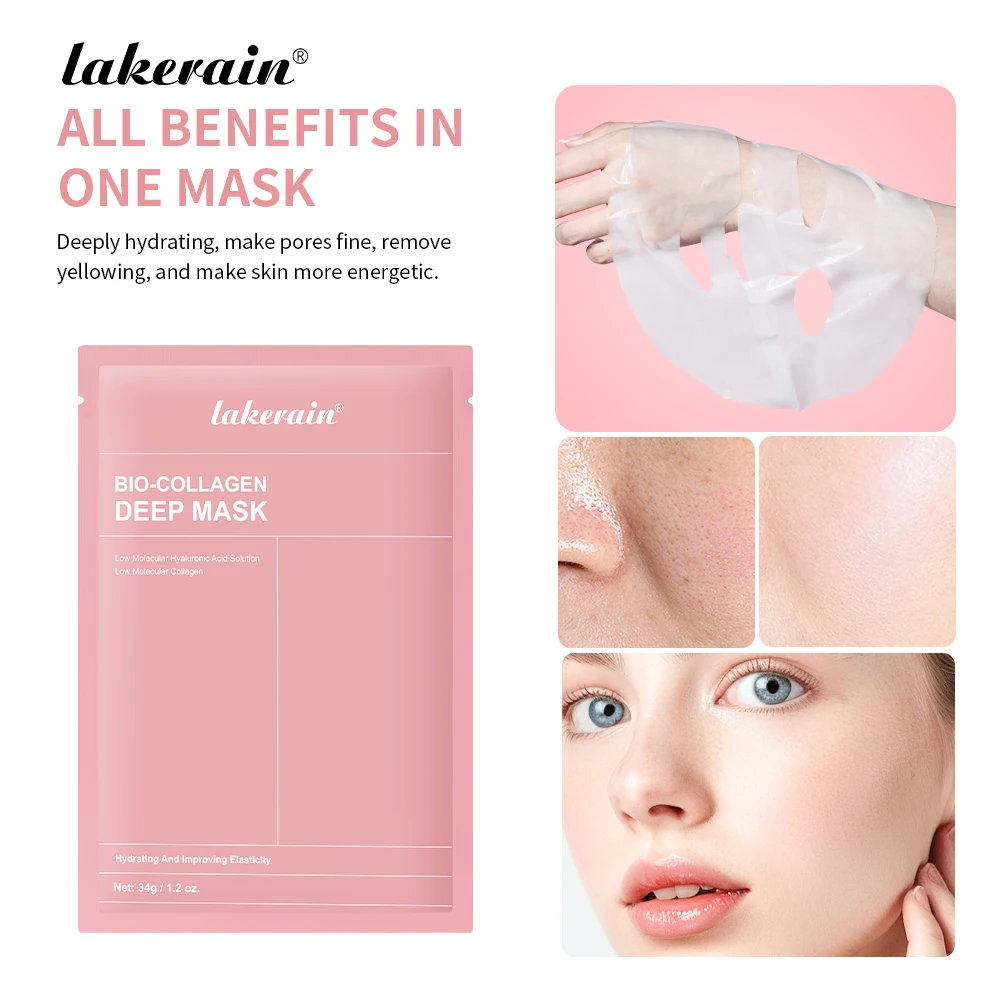 

Bio-Collagen Deep Face Mask Shrink Pores Deep Hydrating Overnight Mask Moisturizing Refreshing Brightening Face Skin Care
