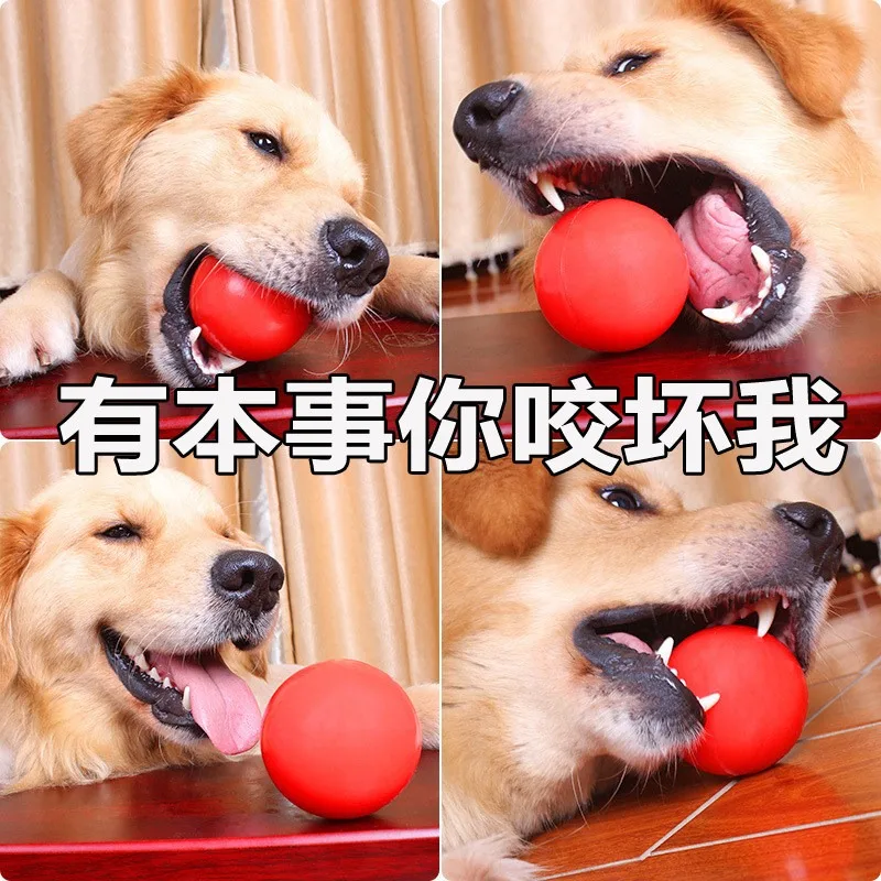 Solid Dog Toy Ball Bite‑Resistant Teething Training Toy for Medium Large Dogs Teddy Golden Retriever