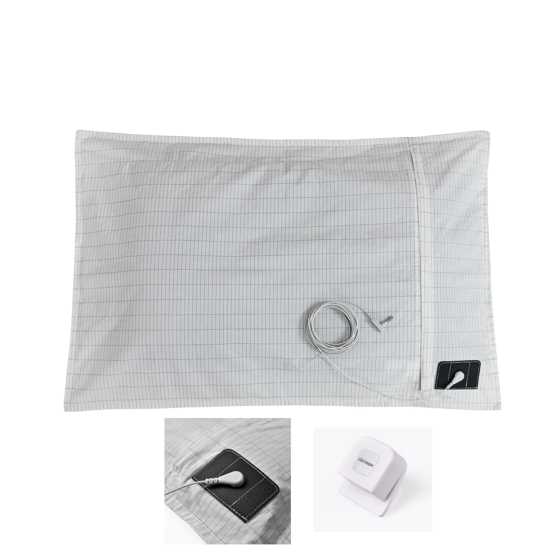 MAXSHARER-funda de almohada de puesta a tierra con fibra de plata conductora, funda de almohada de algodón orgánico para un mejor sueño, salud Natural