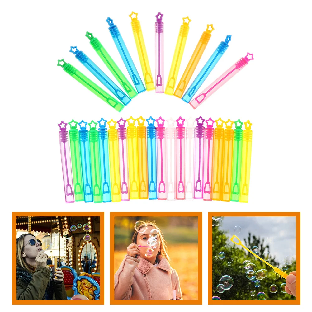 

30 Pcs Bubbles Empty Bottle of Homemade Mini Wands Machine for Kids Making Stick Cartoon Gift Water Plastic Baby