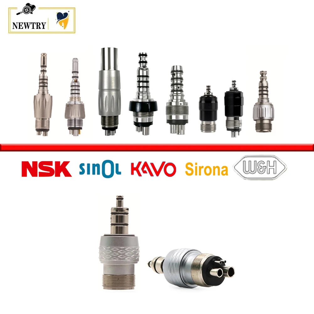 Dental Quick Coupling 2/4/6 Hole For NSK KAVO WH Sirona Sinol High Speed Turbine Handpiece Fiber Optic LED Bulb Coupler Adaptor