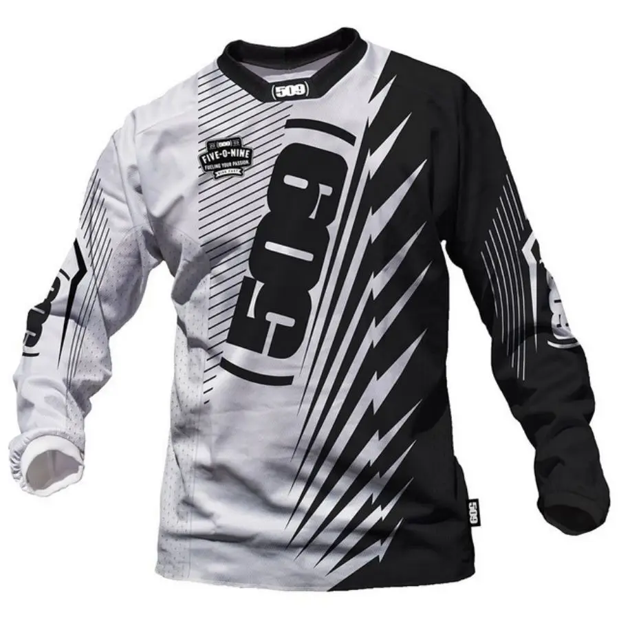Chemise de cyclisme à manches longues pour hommes, uniforme de sport de route, haut évac80-l\'humidité, descente en plein air, vélo de montagne, été