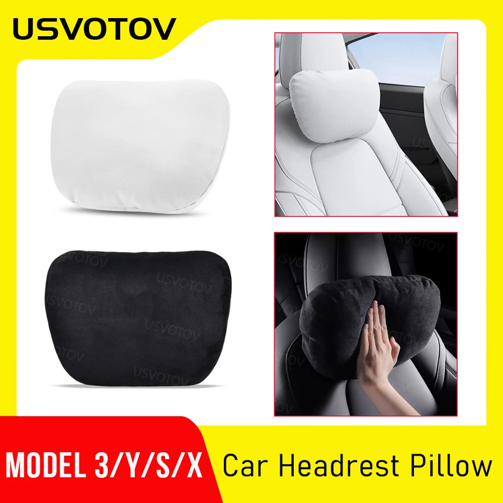 Car Headrest Pillow For Tesla Model 3 Model Y Model S X YL Neck Support Pillow Protective Accessories Head Rest Travel Pillow