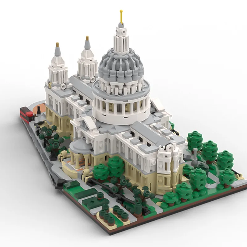 Stad Uitzicht St Paul Kathedraal Architectuur Bouwstenen Beroemde Kasteel Moc Bricks Educatieve Geschenken Speelgoed Voor Kinderen Geschenken Ornament