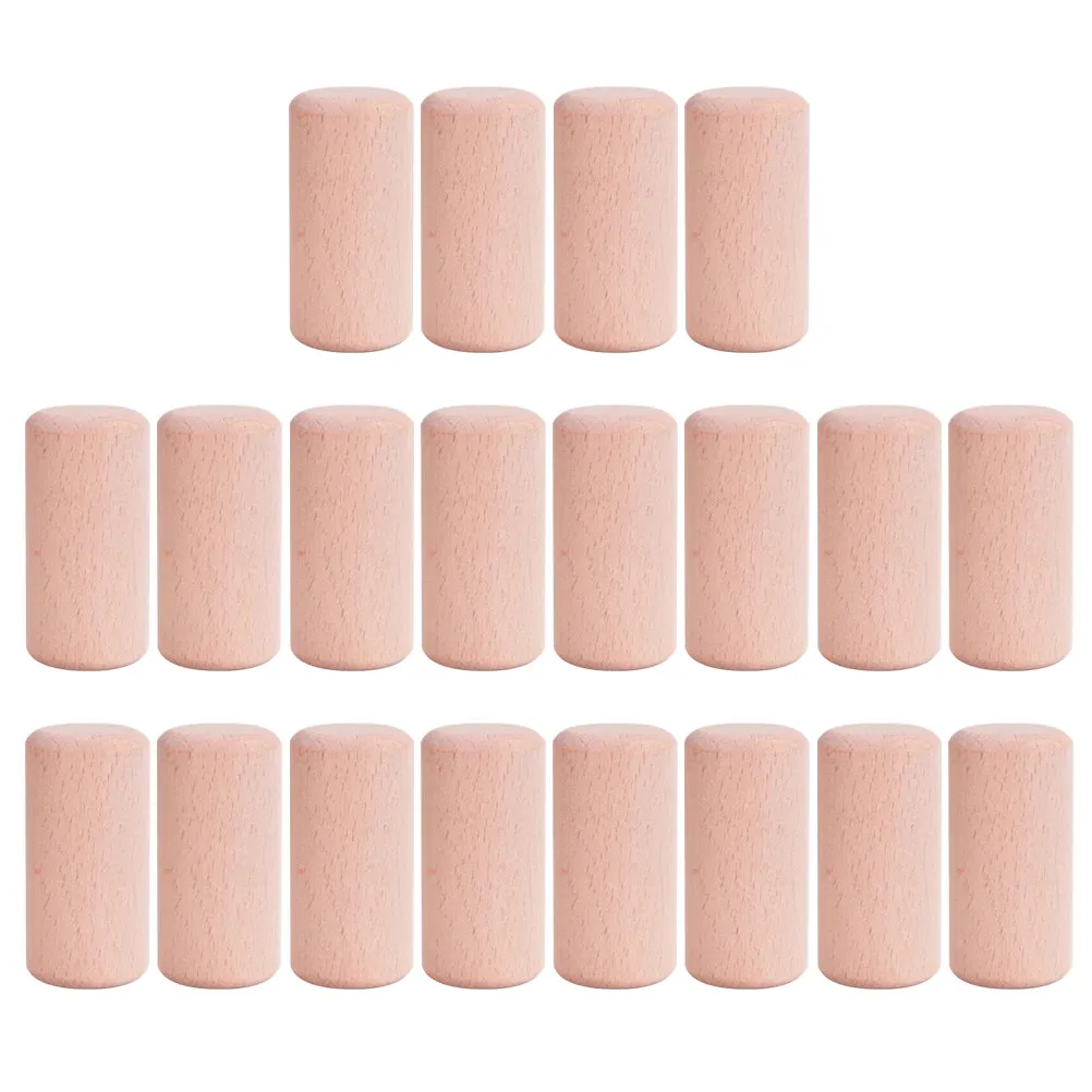 

20Pcs Solid Wooden Cylinder Blocks Natural Beech Craft Blocks Smooth Free for DIY Art Projects Educational Crafts