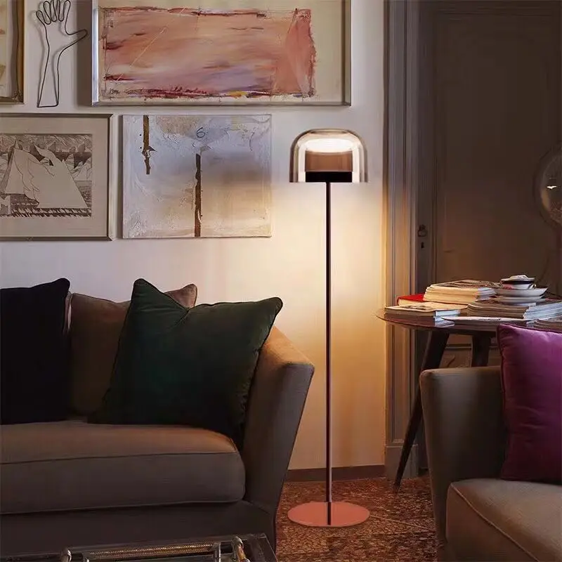 Imagem -04 - Modern Rose Gold Led Floor Table Lamp Sala de Estar Restaurante Cozinha Mesa Luz Art Decor Bed Side Standing Lamp