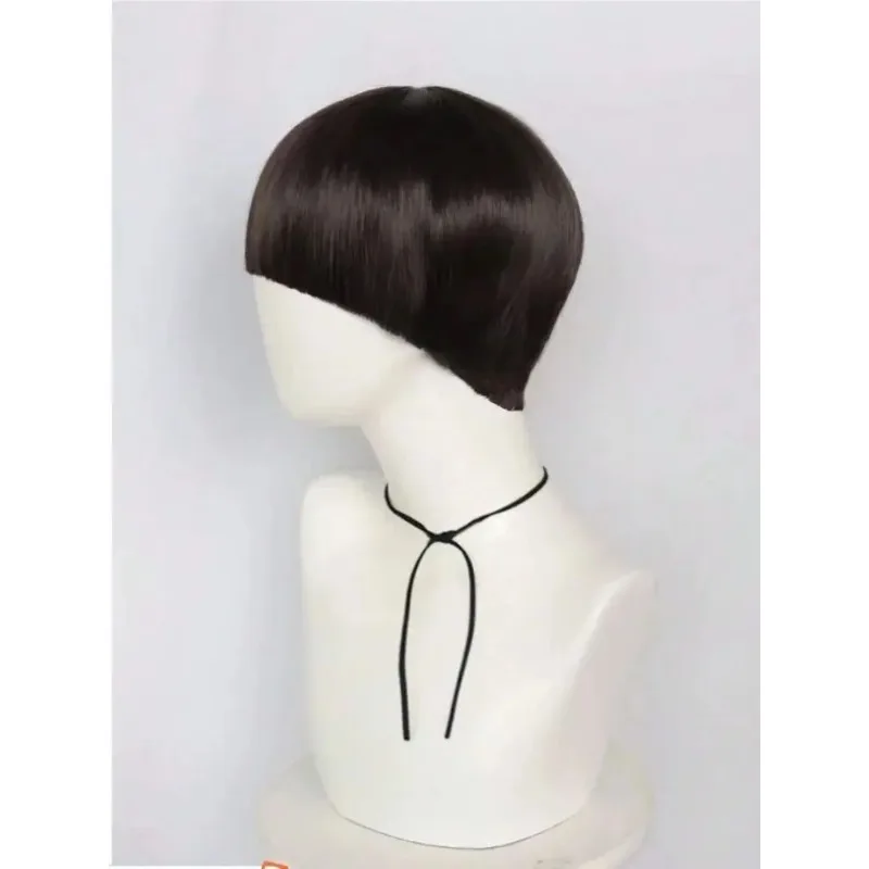 남성용 짧은 갈색 코스프레 가발, 합성 볼컷 헤어, 애니메이션 복고풍 가발, 영화, 할로윈, 크리스마스에 적합
