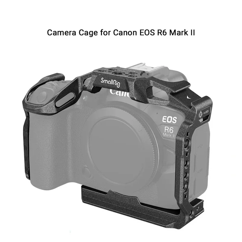 SmallRig 4161 “Black Mamba” Camera Cage for Canon EOS R6 Mark II with Multiple Mounting Points Attaching Handle Microphone LED