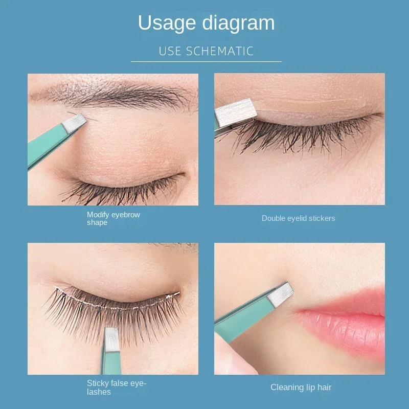 1 Stück 4 Stile Spitze flache Augenbrauenpinzette Edelstahl Spitze Spitze schräg Haarentfernung Schönheit Make-up Werkzeug Zubehör Wimpernpinzette