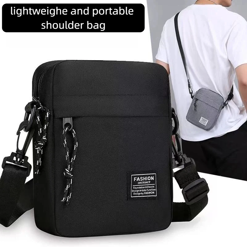 1 Stück 14×5×19cm Herren Damen Canvas Umhängetasche Leichte Mini-Schulter-Handytasche für Outdoor-Wandern Reisen Sport Quadratische Tasche