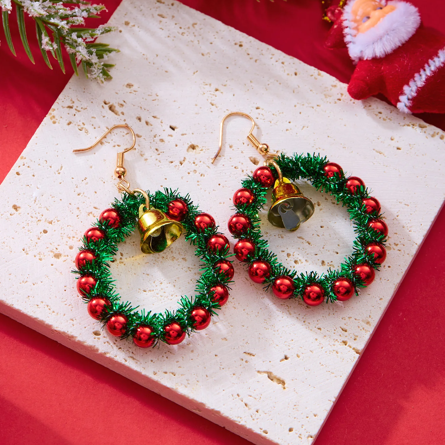 Kreative Grüne Farbe Weihnachten Girlande Bogen Glocke Anhänger Ohrringe für Frauen Mode Weihnachten Baum Ohrringe Neue Jahr Ohr Schmuck Geschenk – Detail 21