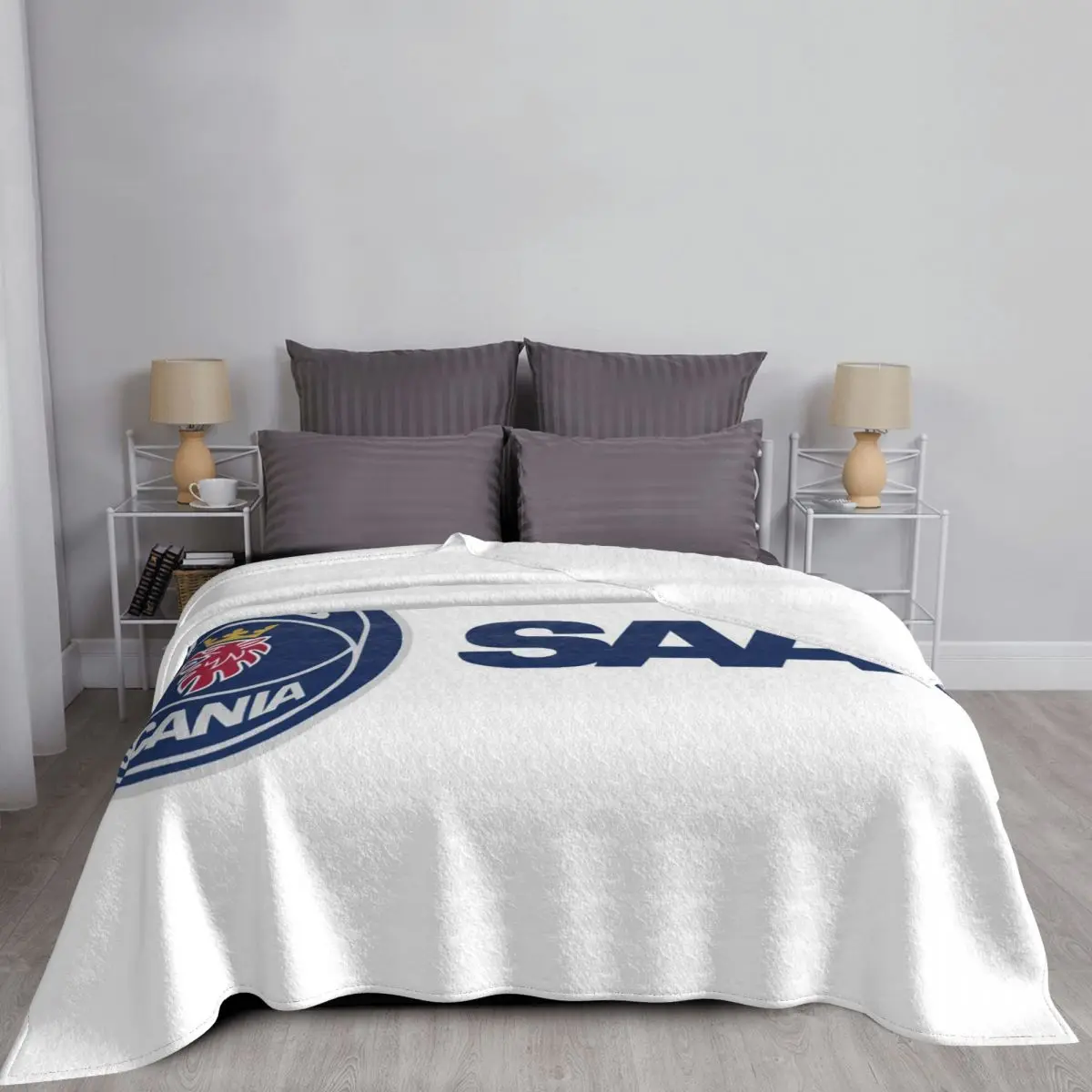 Sweden Saabs Scanias Blankets Coral Fleece Plush Print Car Club Multifunction Warm Throw Blankets for Bedding Throws