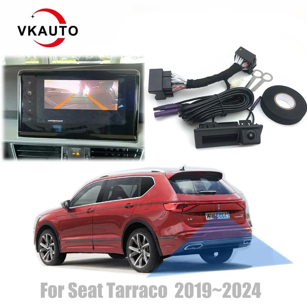 VKAUTO Backup Camera For Seat Tarraco  2019~2024 MIB3 MQB Unit Add Canbus Dynamic Trajectory Camera Plug & Play