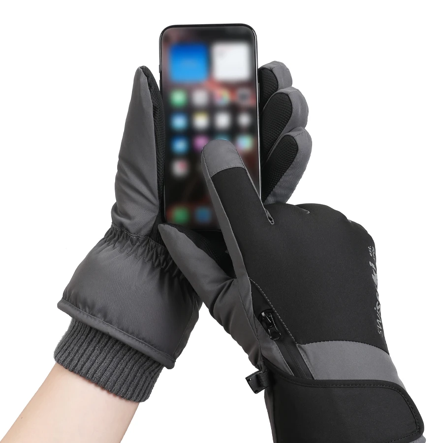 Winter neutral snowboard skiing gloves, anti slip touch screen, waterproof motorcycle riding, warm snow gloves