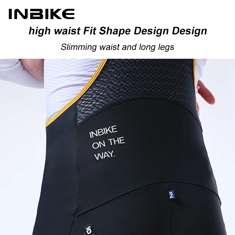 INBIKE Winter Men\'s Cycling Bib Pants Padding Professional Fleece Strap Trousers Bike Riding Pants Man Road Bike Mountain Tights