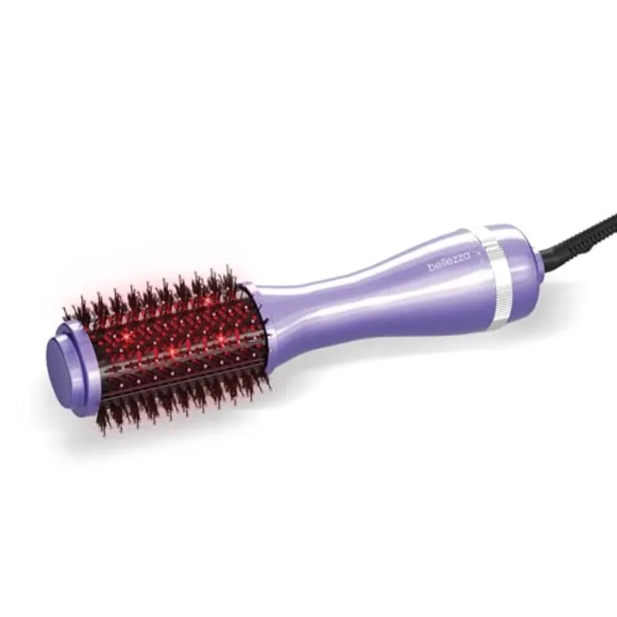 

2-in-1 Thermal Blowout Brush Hair Dryer & Volumizer | Infrared Blow Out Brush Dryer with 360 Ionic Hot Air Round Barrel | Smooth