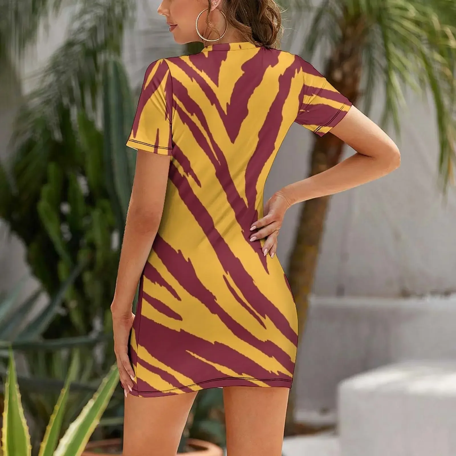 Maroon and Gold Tailgate Swag - Claw Marks Short-Sleeved Dress dress for women 2026 bandage dress - view 2