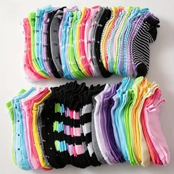 10/15 Pcs of Fashionable Classic and High-Quality Summer Candy Colored Women's Socks Comfortable Soft and Casual Short Socks