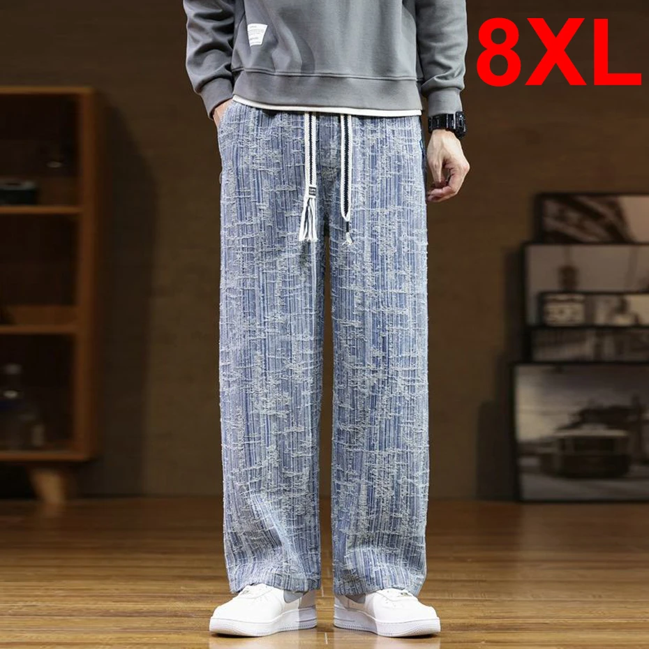 

Vintage Denim Pants Men Fashion Casual Solid Color Jeans Male Straight Pants Harajuku Denim Trousers Plus Size 8XL