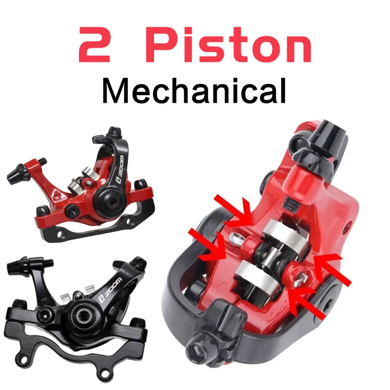 

2-поршневой механический суппорт дискового тормоза, задние передние тормоза, 2-поршневой велосипедный тормозной суппорт для дорожного Mtb, горного велосипеда