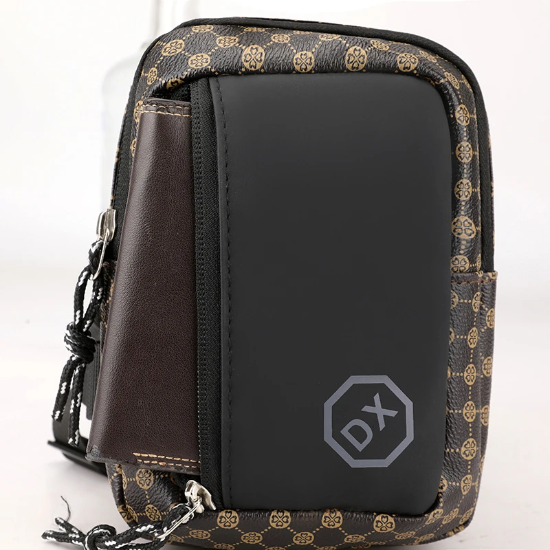 Casual Business Schulter Tasche für Männer PU Leder Umhängetasche Breiten Gurt Umhängetaschen Plaid Designer Männlichen Sling Taschen – Detail 12