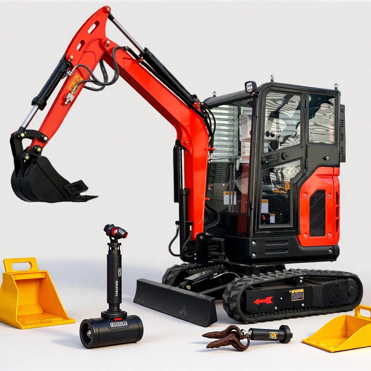 Latest 2 Ton Mini Excavator Epa Euro 5 Excavator Bucket Enclosed Cab With Air Conditioning And Heating Support For Customized