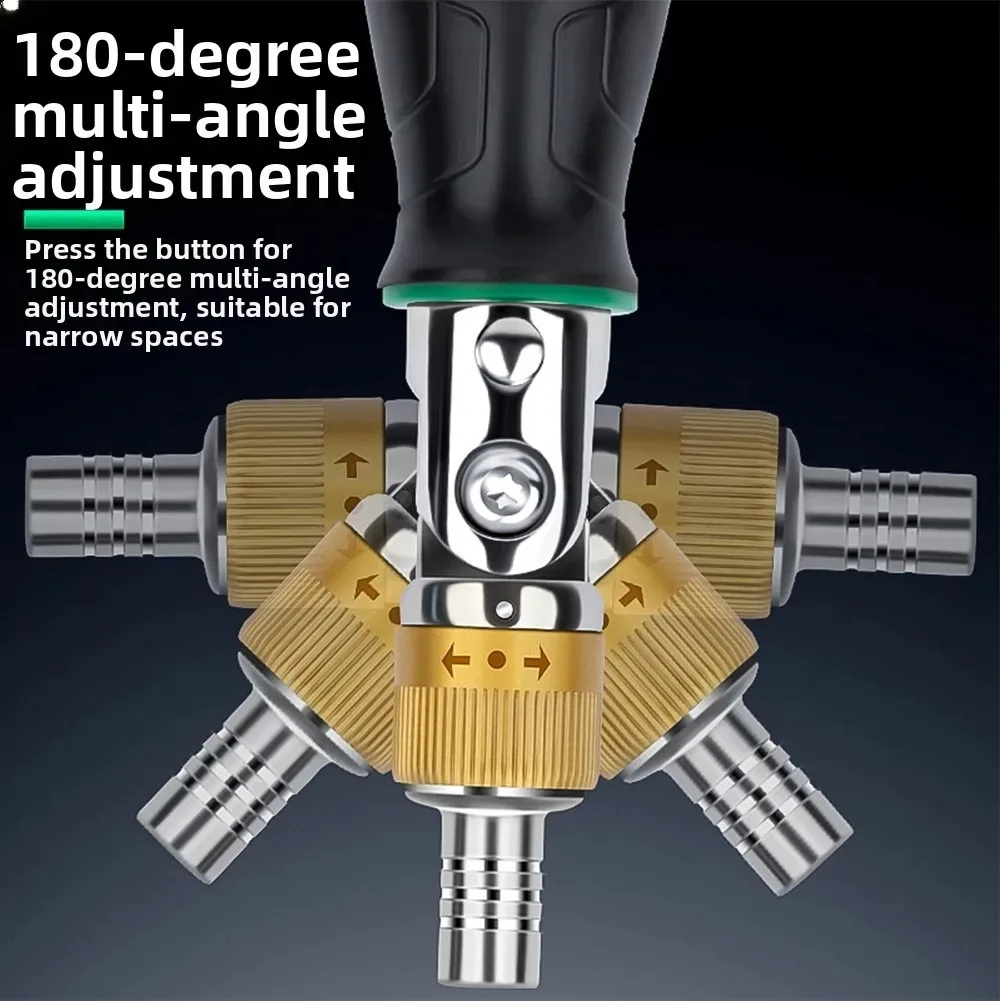 Anti-slip Ratchet Screwdriver 10 in 1 Portable 180 Degrees Adjustable Angle Corner Screwdriver Multifunctional Repair Hand Tools